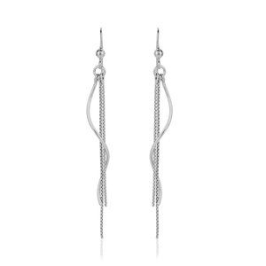 Vanbelle Sterling Silver Jewelry Twisted Wire Earrings